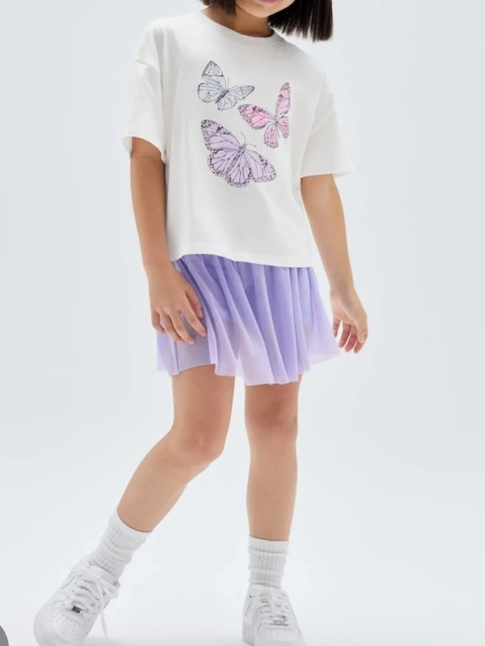 Gap Kids Lavender Mesh Skirt Skort, XXL (14-16)